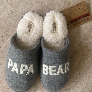 New Papa Bear 🐻 men’s slip on slippers memory foam size 9 gray cream